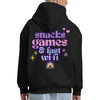 The Artful Sunshine | SNACKS & FAST WI-FI | Heavy Hoodie | Good Game Apparel